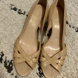 Franco Sarto nude wedges
